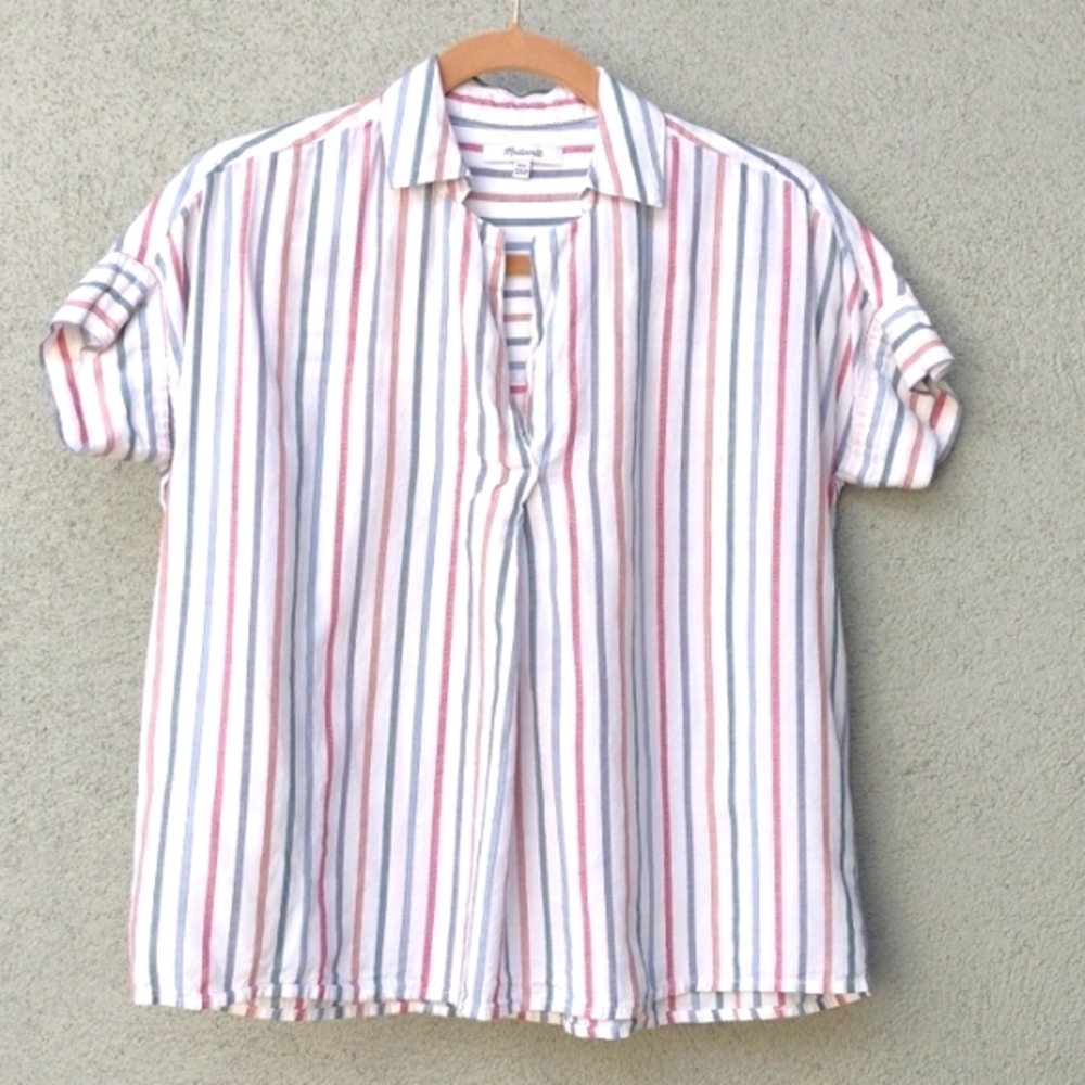 Madewell Striped Cotton Short Sleeve Top Women's XXS